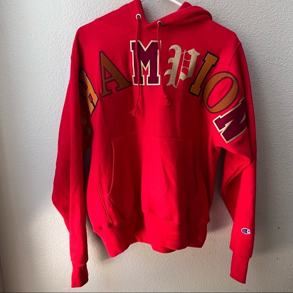 Champion Other - champion red graphic sweatshirt hoodie mens S